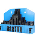 58 Piece T Slot Hold Down Clamp Kit for Milling Machines Half Inch Capacity with Plastic Storage Box Includes 6 T Nuts 6 Flange Nuts