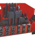 58 Piece T Slot Clamping Kit For Milling Machines And Drill Presses With Hardened Steel Construction, displayed in organizer