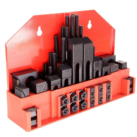 58 Piece T Slot Clamping Kit For Milling Machines And Drill Presses With Hardened Steel Construction One Half Inch Table Slot Kit