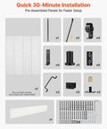 Components for MDF Bifold Barn Door 72 By 84 Inches With Space Saving H Frame Easy Glide Track System Preassembled Panels