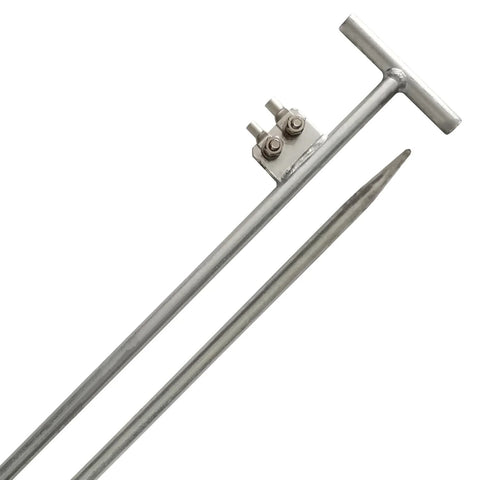 Five Eighth Inch Thirty Two Inch Grounding Rod Hot Dip Galvanized Steel Per ASTM A153 With Ring Terminal Connector Lugs UL Listed