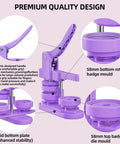 Premium quality 58mm Button Maker Kit with no install needed button press and 100 sets supplies, featuring ergonomic handle and moulds.
