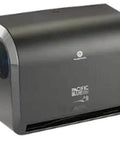 Pacific Blue Ultra automated paper towel dispenser, black metal body.