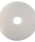 Sam Scrubble ACS 41-20 white polishing floor pad, 20-inch, all-surface, center-hole.