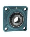 Front view of UKF312+H2312 4-Bolt Flange Adapter Bearing, heavy duty cast iron F312 housing, 55 mm ID, for industrial use.