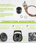 5K Ohm Linear Taper Rotary Potentiometer WH148 with XH2.54 3 pin connector, black knob cap, and cable for DIY electronics audio gear