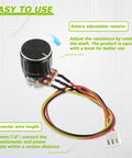 5K Ohm Linear Taper Rotary Potentiometer WH148 With XH2.54 3 Pin Connector Wire Cable And Black Knob Cap, instructional graphic