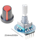5V Rotary Encoder Module With 20 Pulses Per Revolution Optical Scanning Technology for EC11 Boards, size shown as 23.4mm