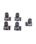 KY-040 Rotary Encoder Module Pack Of 5 With Knob Cap For Arduino 5V Pulse Encoder 20 Pulses Per Revolution, top view.