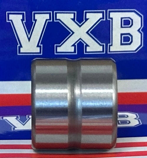 Side view of NKI10/20 Needle Roller Bearing 10x22x20mm - Machined Type against VXB background.