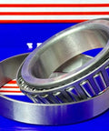 32013 Tapered Roller Wheel Bearing 65x100x23mm made from chrome steel with cone and cup design on colorful packaging background