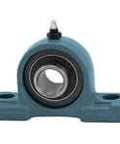 Front view of Single UCEP207-20 1-1/4 in Pillow Block Bearing, Wide Inner Ring, Set Screw Expansion Lock, Cast Iron EP207 Housing.