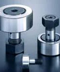 Single sealed cam follower CF10-1VBUUR CF-B Metric Series hex head stud M10x1.25, 26 mm diameter, side view, high carbon steel
