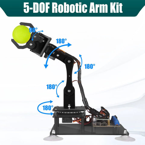 5 DOF Robotic Arm Kit Compatible With Arduino IDE Programmable STEM Educational Tool for Teens with 5-axis movement illustration
