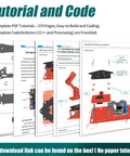 5 DOF Robotic Arm Kit Compatible With Arduino IDE instructional guide showing assembly steps and code for educational use.