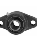 Single 25mm High-Temp 2-Bolt Flange Bearing (400°F/204°C), Cast Iron Housing, Sealed Ball Bearing Insert, C4 Clearance, front view