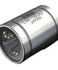 Side view of Single open linear bushing LM355270NUUOP, metric linear slide unit 35 mm ID x 52 mm OD, high-carbon steel with synthetic resin