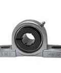UEP206-19NP Accu-Loc 1-3/16 in Pillow Block Single Unit Nickel-Plated Cast Iron Housing, Sealed Ball Insert, front view