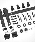 5FT Sliding Barn Door Hardware Kit for Single Doors up to 30 Inch, Heavy Duty Carbon Steel Track with Smooth Quiet Nylon Rollers