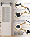 5FT Sliding Barn Door Hardware Kit for Single Doors up to 30 Inch with carbon steel track and nylon rollers, installed with door not included