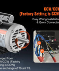 5HP Air Compressor Electric Motor, 230V 25 Amps, 56HZ Frame, 3450RPM, 7/8" Keyed Shaft, 2.25" Shaft Length, Single Phase, CCW/CW