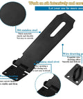 Detailed view of the 5 Inch 304 Stainless Steel Hasp Latch Set 2 Pack With Padlock And Combination Lock Black Heavy Duty Includes Screws