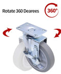 Heavy Duty 5 Inch Caster Wheels Set Of Four Non Marking Premium Commercial Grade With Two Rigid And Two Swivel Brakes