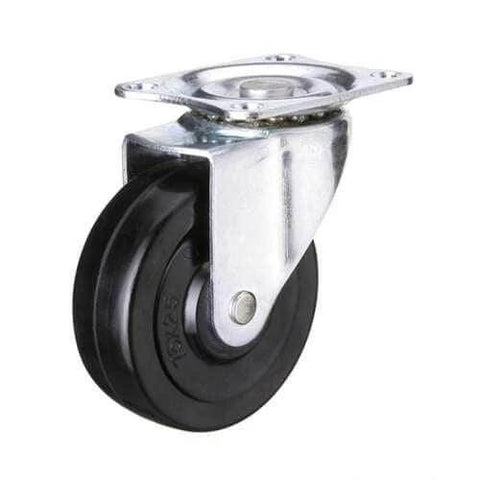 ✝️ 5" inch caster wheel - brake - pvc - top plate mount built for smooth motion, steady alignment, and clean installs, side view