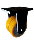 5" inch Caster Wheel 3307 Lbs Fixed Cast iron PU - Top Plate Mount for automation systems