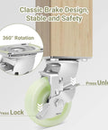 Close-up of Heavy Duty Caster Wheels 5 Inch - 3500 LBS, PP Plate Castor with double ball bearings and brake design for stability