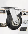 5 Inch Heavy Duty Swivel Plate Caster Wheels, Rubber Tire Tread Industrial Castors, Quiet Wear Resistant Design, 750kg Max Load Capacity