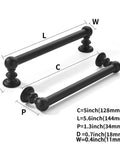 10 Pack 5 Inch Matte Black Cabinet Pulls Solid Heavy Duty Hardware For Cabinets Drawers And Doors 128mm Center Hole Design