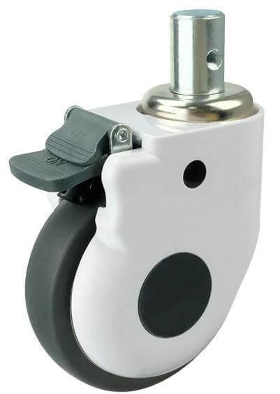 ✝️ 5" inch Medical Caster Wheel - Brake Tapped Stem - TPR designed for smooth motion and stable alignment in automation.
