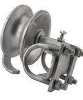 5" Pipe Track Wheel Galvanized with Double U for 1 7/8" Round Post, Chain Link Rolling Gate Sliding Gate Rollers, Pack of 2