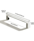 Diagram of 10 Pack Five Inch Center To Center Polished Nickel Square Cabinet Pulls Heavy Duty Solid Metal Drawer Handles dimensions