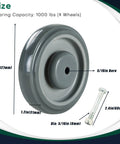 5 Inch Diameter Polyurethane Shopping Cart Wheel Replacement Kit With Stepped Tread Face Double Ball Bearing Heavy Duty Caster