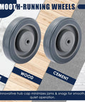 8 Pack 5 Inch Shopping Cart Replacement Wheels with Silent TPU Double Ball Bearings for Tile, Wood, and Cement Surfaces