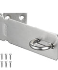 Door Hasp Latch Lock, 5 Inch 304 Stainless Steel Safety Packlock Clasp Thickness 1.9 mm, brushed steel with screws, DL130-BN.