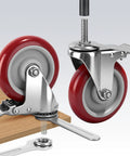 Five Inch Locking Swivel Caster Wheels Set Of Four With One Half Inch By Thirteen Threaded Stem And One And One Half Inch Length Heavy Duty Industrial Castors For Cart Furniture And Workbench Quiet Polyurethane Wheels With Brake Locks And Floor Protection
