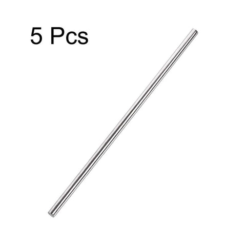 5mm x 250mm 304 Stainless Steel Solid Round Rod for DIY Craft - 5pcs, single rod view