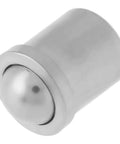 Ball plunger 5mm x 6mm push fit spring plunger made from 304 stainless steel with smooth ball action, side view close-up.