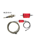 ML33 5mm Eddy Current Displacement Sensor With Return Spring and cables, stainless steel body, for industrial precise position sensing.
