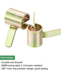 Image of Pack Of 5 5mm ID 3/16 Inch Fuel Line Hose Clips And Spring Clamps made from durable 65Mn spring steel.