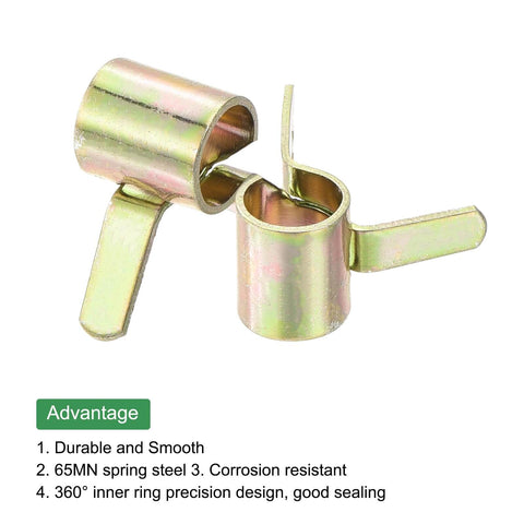 Image of Pack Of 5 5mm ID 3/16 Inch Fuel Line Hose Clips And Spring Clamps made from durable 65Mn spring steel.