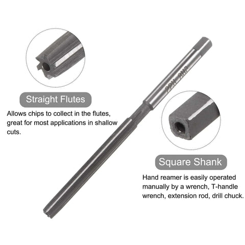 5mm H8 Hand Reamer For Metal And Wood Hole Reaming With Straight Flute 0.197 Inch Cutting Size 87mm Overall Length High Speed Steel Tool