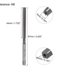 5mm H8 Hand Reamer For Metal And Wood Hole Reaming With Straight Flute 0.197 Inch Cutting Size 87mm Overall Length High Speed Steel