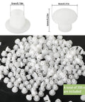 200 pcs white 5 millimeter plastic hole plugs flush snap in locking round hole caps for wardrobes cupboards cabinets shelves