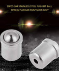 Ball plunger 5mm x 6mm push fit spring plunger made from 304 stainless steel for precise positioning, smooth ball action visible