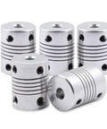 Flexible 5mm To 6mm Aluminum Alloy Couplings 5Pcs Joint Connectors For NEMA 17 Stepper Motors RepRap 3D Printer Or CNC Machine