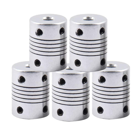 Flexible 5mm To 6mm Aluminum Alloy Couplings 5Pcs Joint Connectors For NEMA 17 Stepper Motors RepRap 3D Printer Or CNC Machine